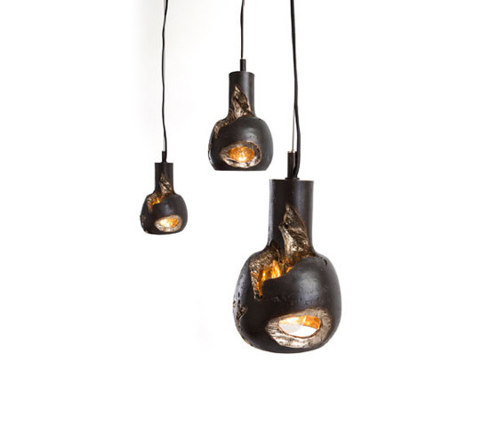 Decay Pendant 01 in Pot Ash & Polished Bronze | Suspended lights | Matthew Shively