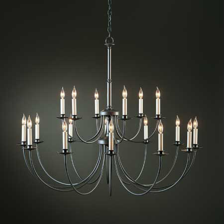 Simple Lines 15 Arm Chandelier | Chandeliers | Hubbardton Forge