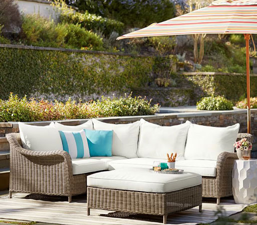 Torrey All-Weather Wicker Square Arm Sofa - Natural | Canapés | Distributed by Williams-Sonoma, Inc. TO THE TRADE