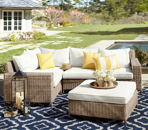 Torrey All-Weather Wicker Square Arm Sofa - Natural | Divani | Distributed by Williams-Sonoma, Inc. TO THE TRADE