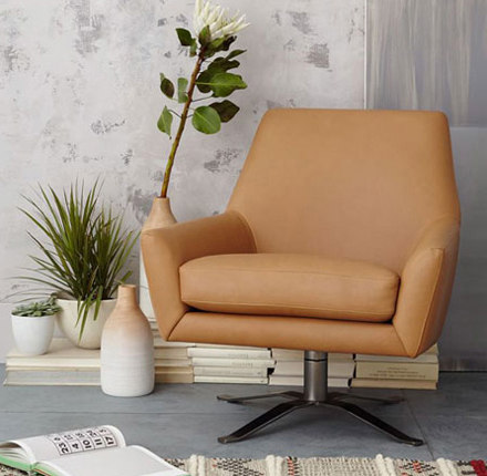 Lucas Leather Swivel Base Chair | Armchairs | Distributed by Williams-Sonoma, Inc. TO THE TRADE