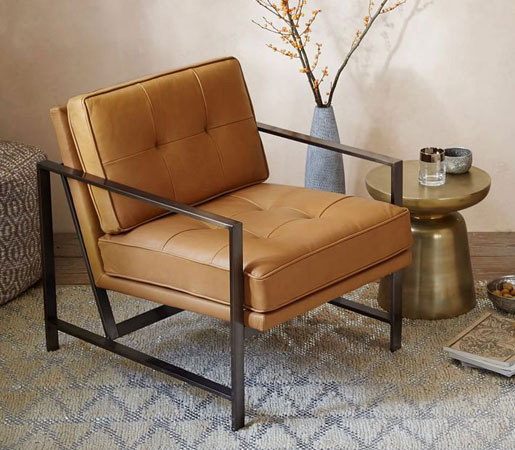 Metal Frame Leather Chair | Armchairs | Distributed by Williams-Sonoma, Inc. TO THE TRADE