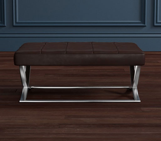 James Leather Ottoman | Pouf | Distributed by Williams-Sonoma, Inc. TO THE TRADE