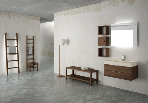 Bench with shelf | Tabourets / bancs salle de bain | Idi Studio