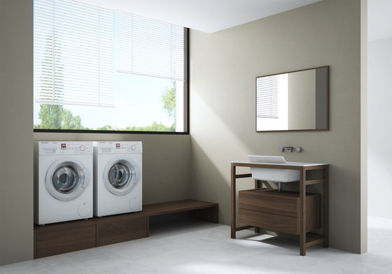 Âme cabinet 1 shelf integrated washbasin | Lavabi | Idi Studio