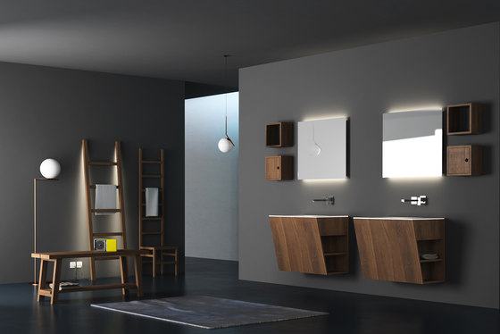 Root standing cabinet 6 racks integrated washbasin | Waschtischunterschränke | Idi Studio