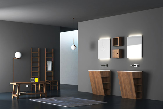 Root hanging cabinet 4 racks integrated washbasin | Mobili lavabo | Idi Studio