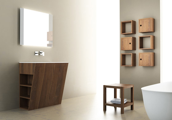 Root hanging cabinet 4 racks integrated washbasin | Meubles sous-lavabo | Idi Studio