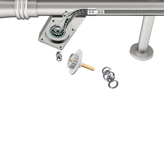 Tecdor motorized pole sets 28 mm  | motorized pole set with finial Capri | Wall fixed systems | Büsche
