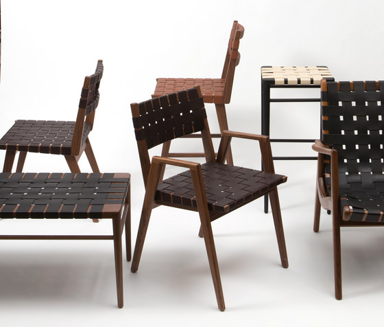 Woven Leather Stool | Bar stools | Smilow Design