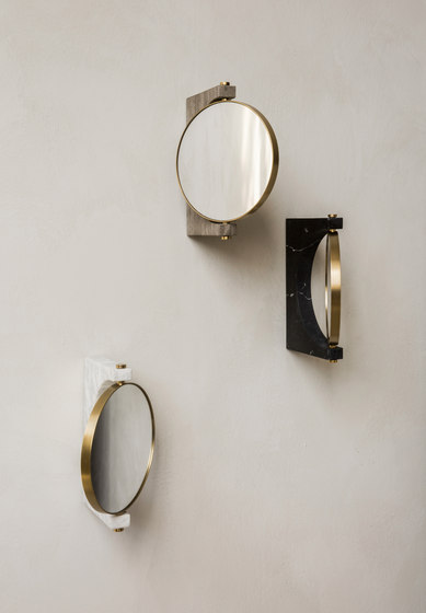 Pepe Marble Mirror | Brass/Honed Brown | Specchi | Audo Copenhagen