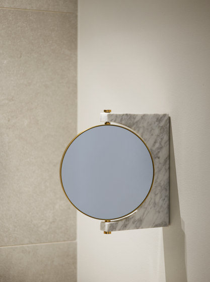 Pepe Marble Mirror | Brass/Honed Brown | Spiegel | Audo Copenhagen