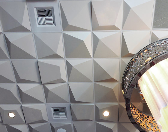 Pyramid 4 Ceiling Tile | Mineral composite panels | Above View Inc