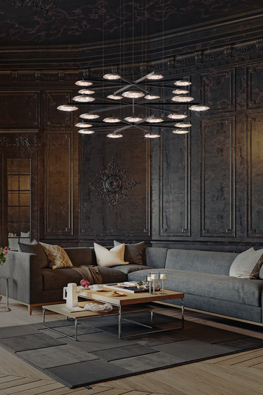 Origo Star chandelier in crystal and copper | Suspended lights | Manooi
