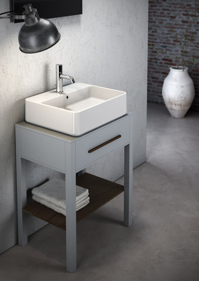 Tratto - Free standing wooden forniture with one drawer | Vanity units | Olympia Ceramica