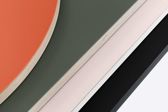 Linoleum table top / MDF dyed + bevelled edge | Materiali | Faust Linoleum