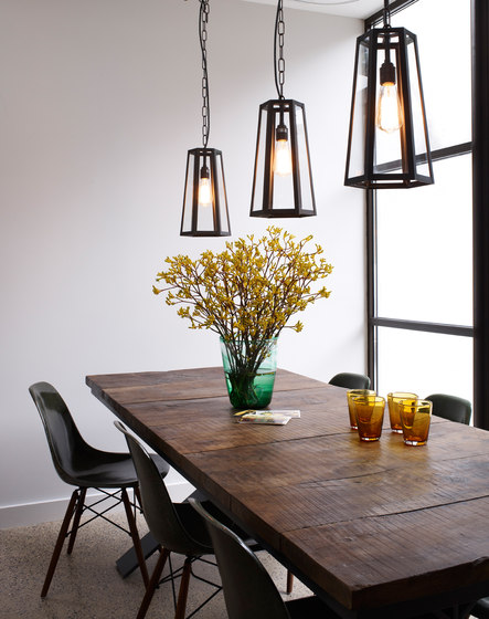 Hex Pendant, Extra Large, Weathered Brass, Clear Glass | Suspensions | Original BTC