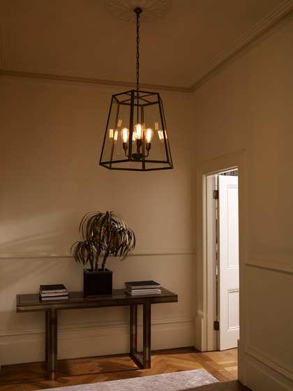 Hex Pendant, Extra Large, Weathered Brass, Clear Glass | Suspended lights | Original BTC