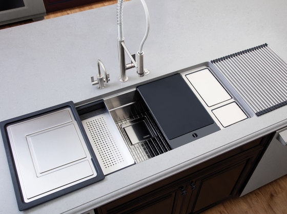 Accessory Sinks Cutting Board Glass Black | Kitchen organization | Franke Home Solutions