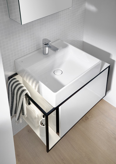 Junit | Vasque à poser en céramique avec meuble sous-vasque | Meubles sous-lavabo | burgbad