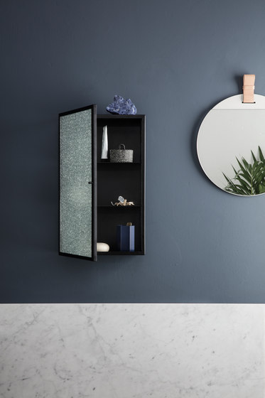 Haze Wall Cabinet - Wired Glass - Black | Meubles muraux salle de bain | ferm LIVING