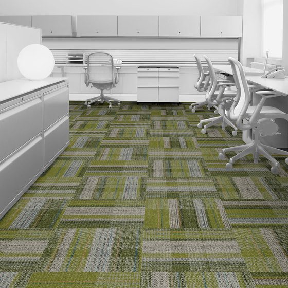 World Woven - Summerhouse Brights Kiwi/Linen variation 1 | Carpet tiles | Interface USA