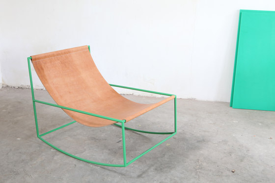 rocking chair | green_leather | Poltrone | valerie_objects