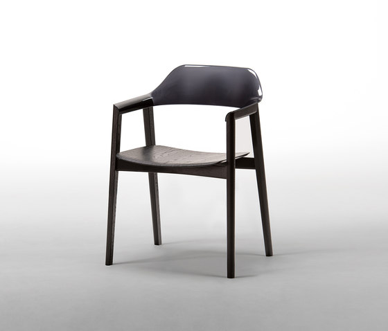 TEN Armchair Black Resin Back wood seat | Sedie | Conde House