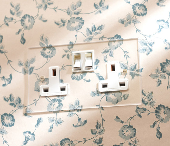 Invisible single 13amp socket with Unlacquered Brass switch | British sockets | Forbes & Lomax