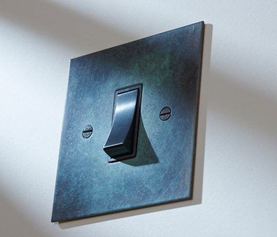 Unlacquered Brass two gang rocker switch | Two-way switches | Forbes & Lomax
