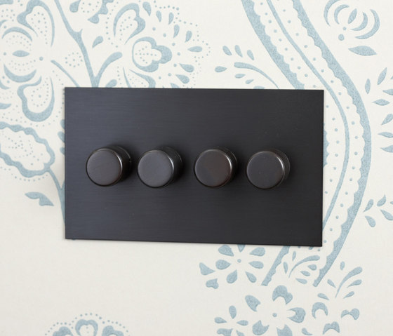 Invisible Lightswitch® with Antique Bronze two gang rotary dimmer | Interrupteurs rotatifs | Forbes & Lomax