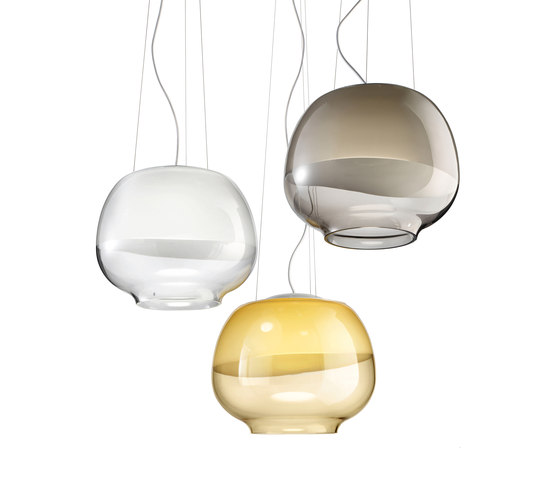 Mirage SP LED pendant light in white/crystal glass | Suspended lights | Vistosi