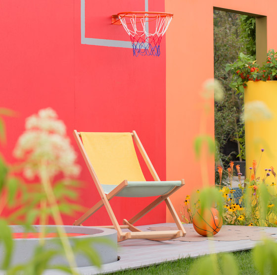 Beachchair green/yellow | Lettini giardino | Weltevree