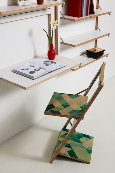 Fläpps Secretary Wall Desk | Watercolor Stripes by Kind of Style | Shelving | Ambivalenz