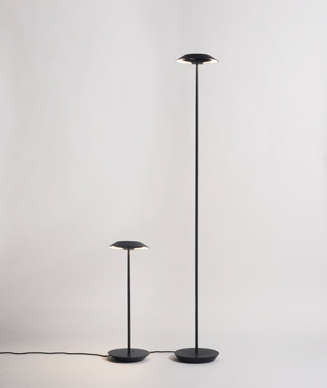 Royyo Floor Lamp, Silver Body, Oiled Walnut base plate | Free-standing lights | Koncept