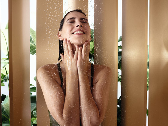 Duchas Wellness | RAINMOON Panel de lluvia con termostato empotrado con juego de ducha de mano | Duchas wellness | Dornbracht