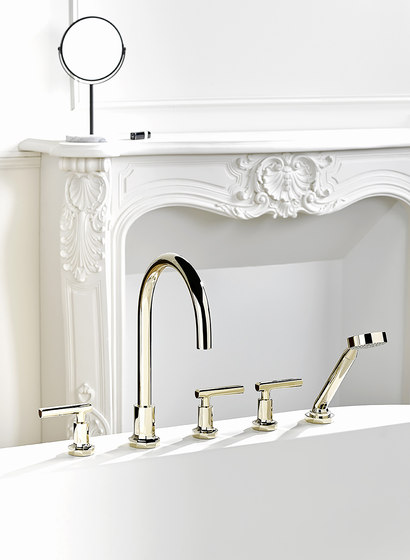 Les Ondes | Rim mounted 3-hole basin mixer | Wash basin taps | THG Paris