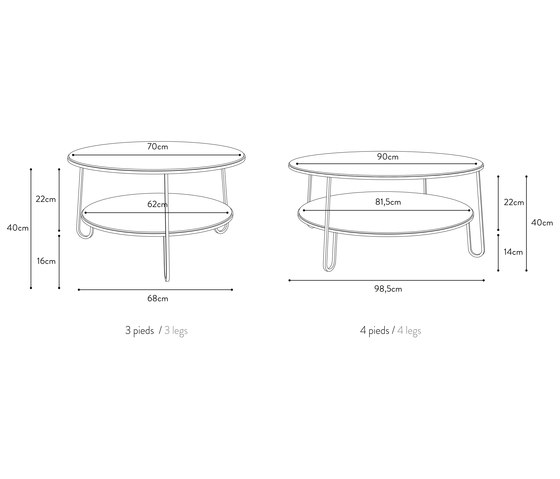 Eugenie | Coffee table 90cm, white | Tavolini bassi | Hartô