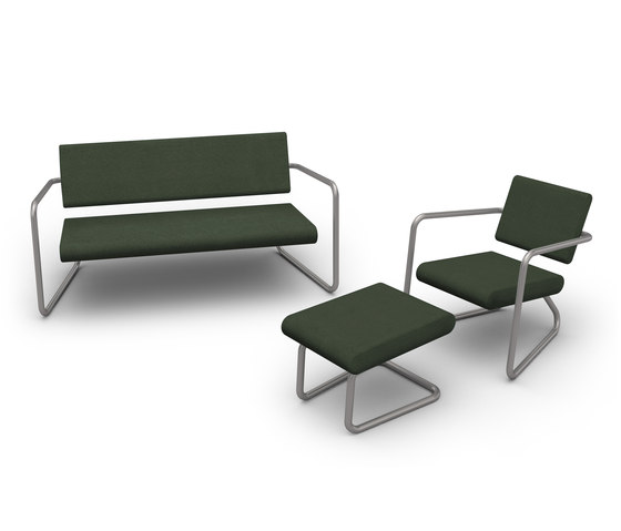 Steeler armchair with ottoman | Poltrone | Lonc