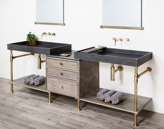 Ventus Bath Console With Metal Tray | Lavabos | Stone Forest
