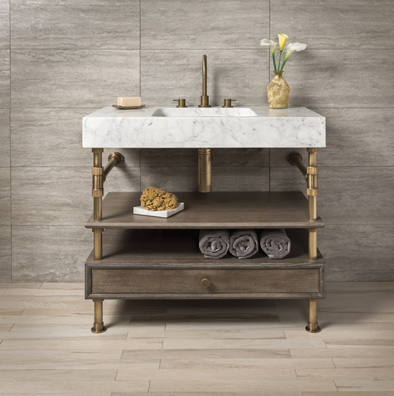 Ventus Bath Console With Metal Tray | Lavabos | Stone Forest