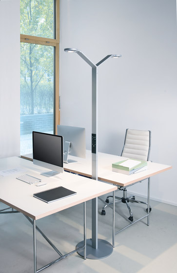 FLOOR TWIN RADIAL white | Free-standing lights | LUCTRA