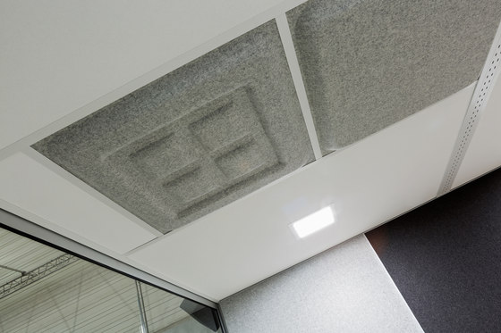 3D wall and ceiling absorber acoustic, 610 x 610 mm for insertion into existing ceilings system, grid dimension 625 x 625 | Oggetti fonoassorbenti | AOS