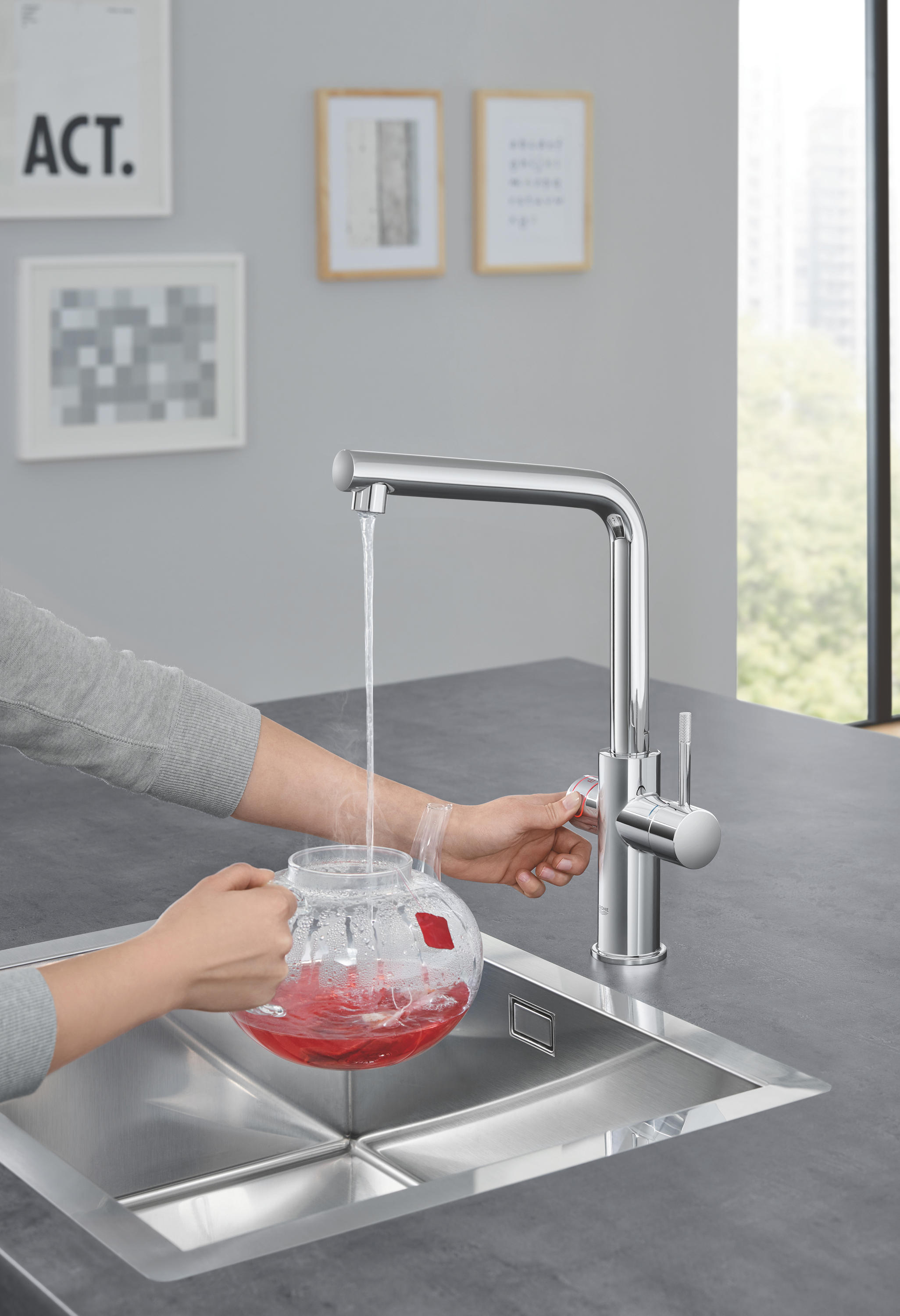Yoghurt pinion film GROHE Red Duo Faucet and single-boiler size L | Architonic