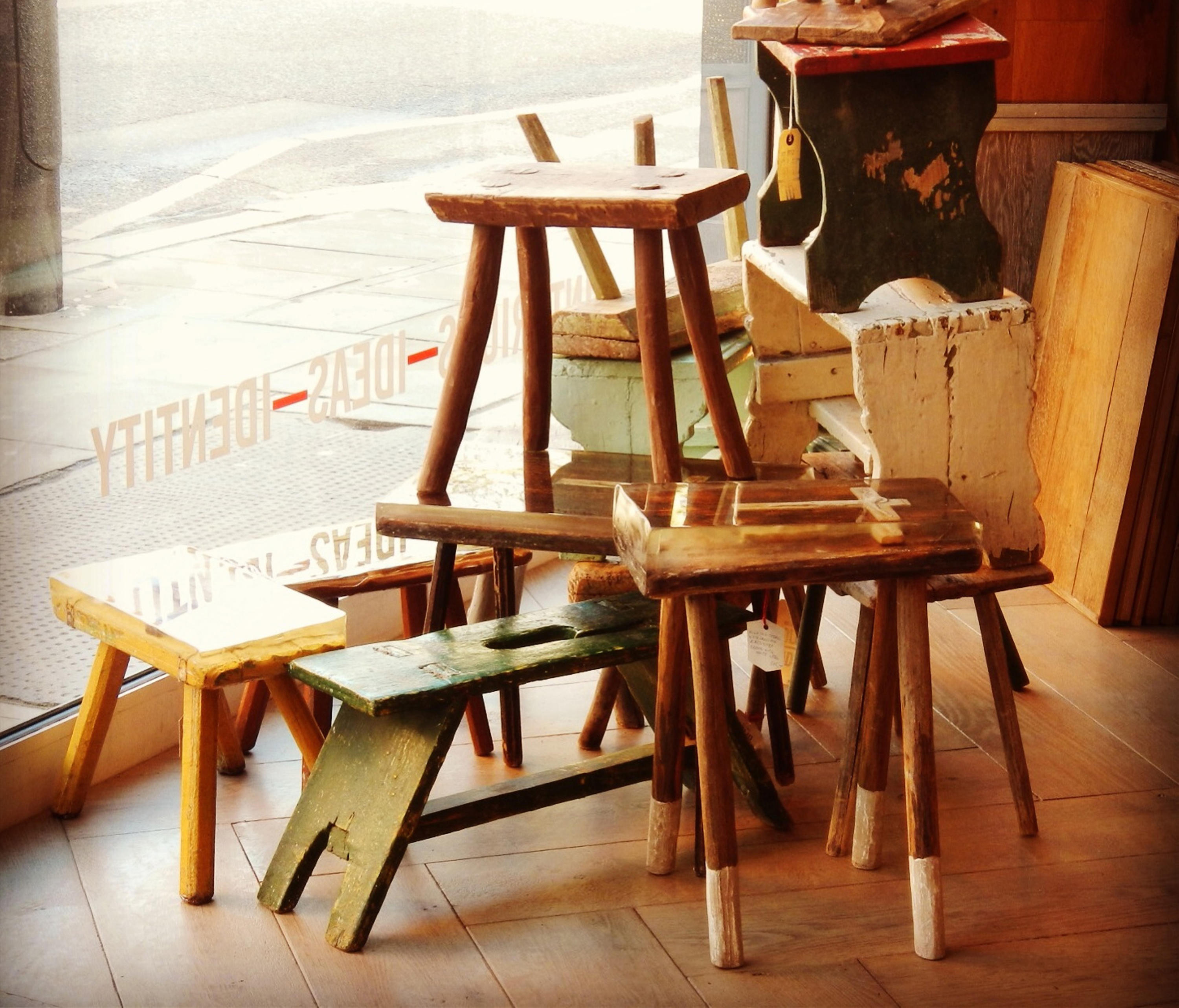 Vintage milking stools with bespoke resin top Architonic