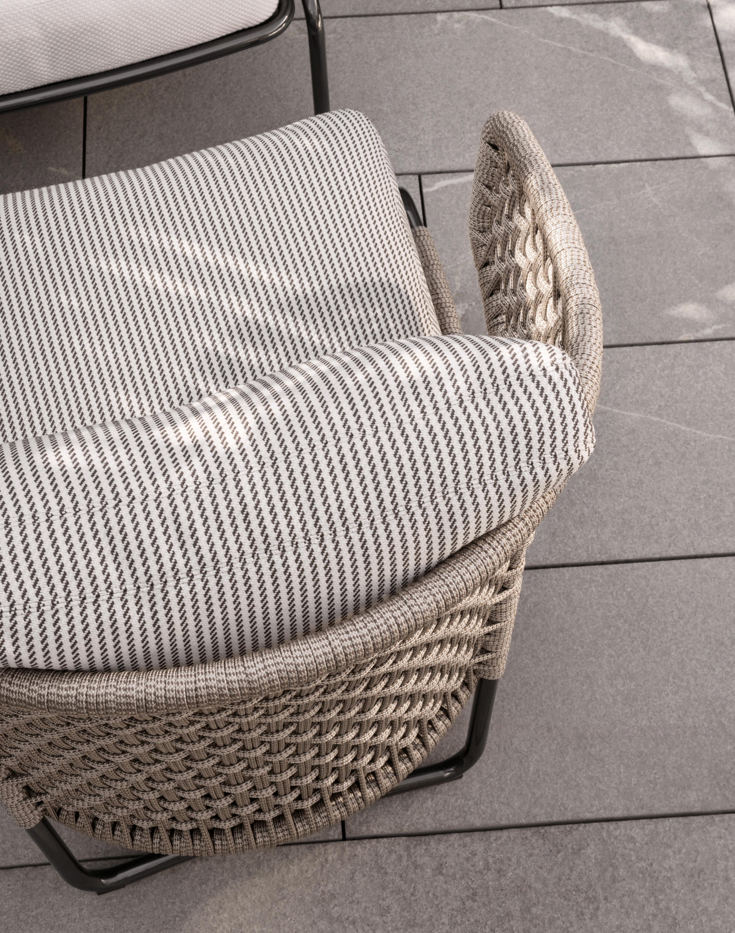 Belt Cord Outdoor Lounge Armchair, Minotti