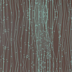 Reeds chocolate/turquoise wallpaper
