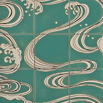 Asian wave mural | Wall decoration | Ann Sacks