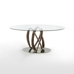 Infinity una base piano cristallo - ellittico | Dining tables | Porada