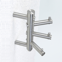 Small wall coat rack with 3 rotatable hooks | Portasciugamani | PHOS Design